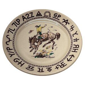 Wallace China Westward Ho Rodeo Till Goodan Salad Bread & Butter Plate 7 1/8"